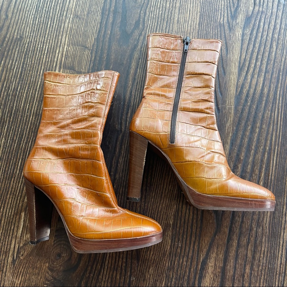 Vintage Y2K brown snakeskin boots
